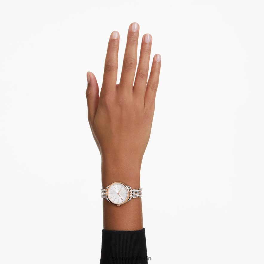 Swarovski Uhr anziehen In der Schweiz gefertigt, vollständig ausgefasst, Metallarmband, roségoldfarben, roségoldfarbenes Finish Zubehör HLT4481161