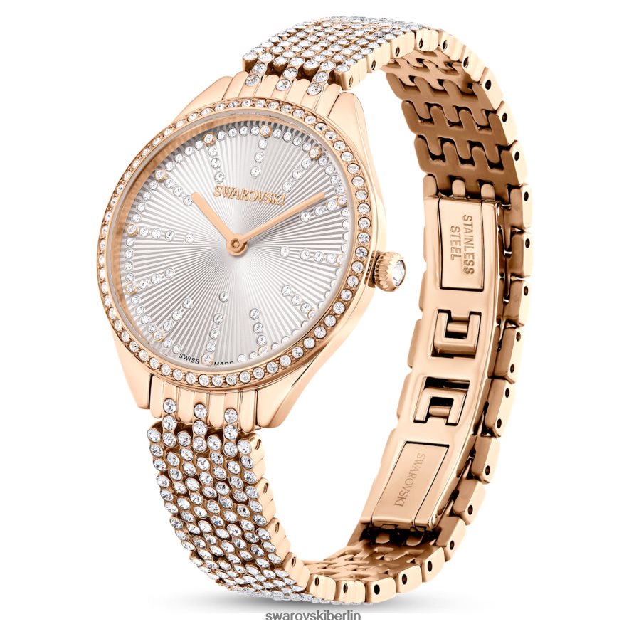 Swarovski Uhr anziehen In der Schweiz gefertigt, vollständig ausgefasst, Metallarmband, roségoldfarben, roségoldfarbenes Finish Zubehör HLT4481161