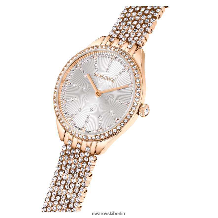 Swarovski Uhr anziehen In der Schweiz gefertigt, vollständig ausgefasst, Metallarmband, roségoldfarben, roségoldfarbenes Finish Zubehör HLT4481161