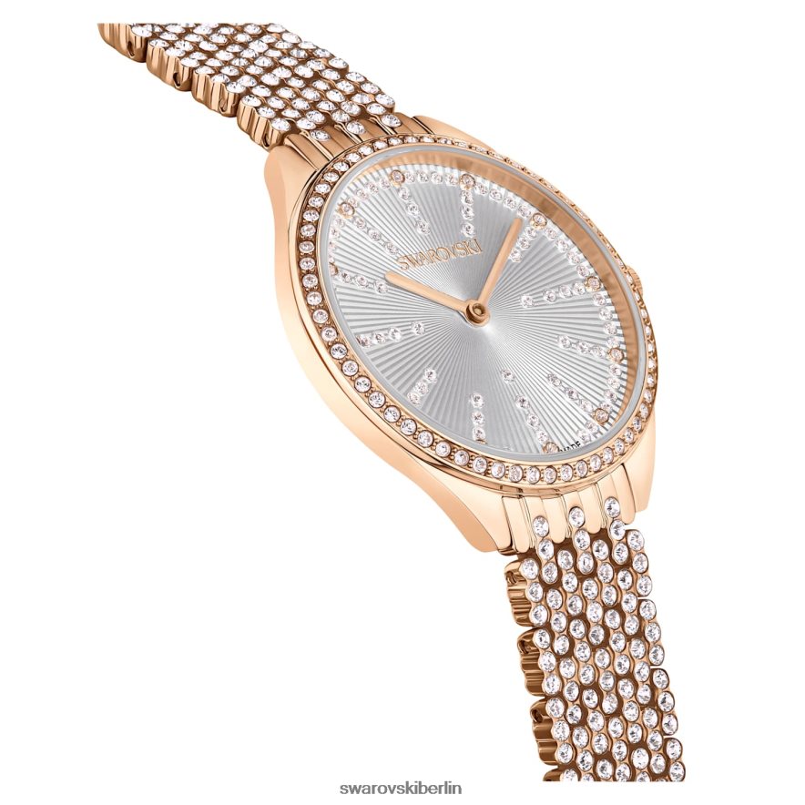 Swarovski Uhr anziehen In der Schweiz gefertigt, vollständig ausgefasst, Metallarmband, roségoldfarben, roségoldfarbenes Finish Zubehör HLT4481161