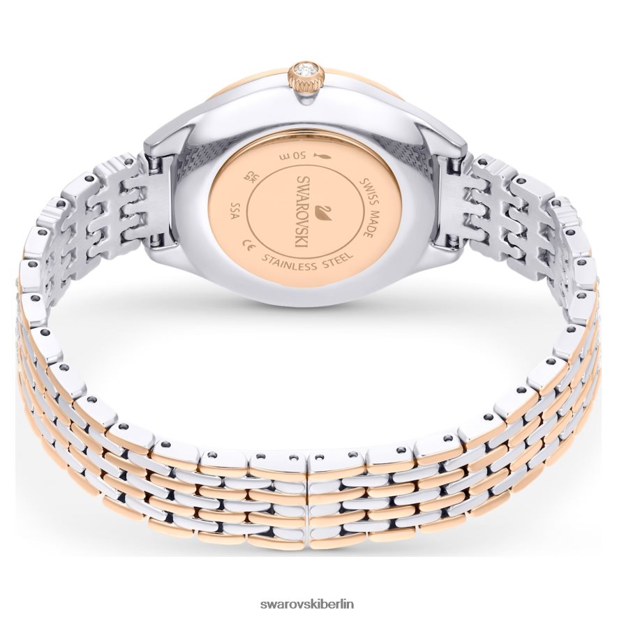 Swarovski Uhr anziehen Swiss Made, Pavé, Metallarmband, Roségoldton, gemischte Metalloberfläche Zubehör HLT4481182