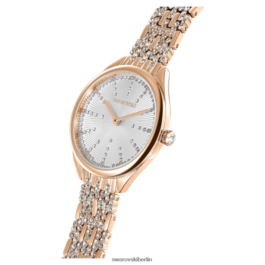 Swarovski Uhr anziehen Swiss Made, Pavé, Metallarmband, Roségoldton, roségoldfarbenes Finish Zubehör HLT4481169