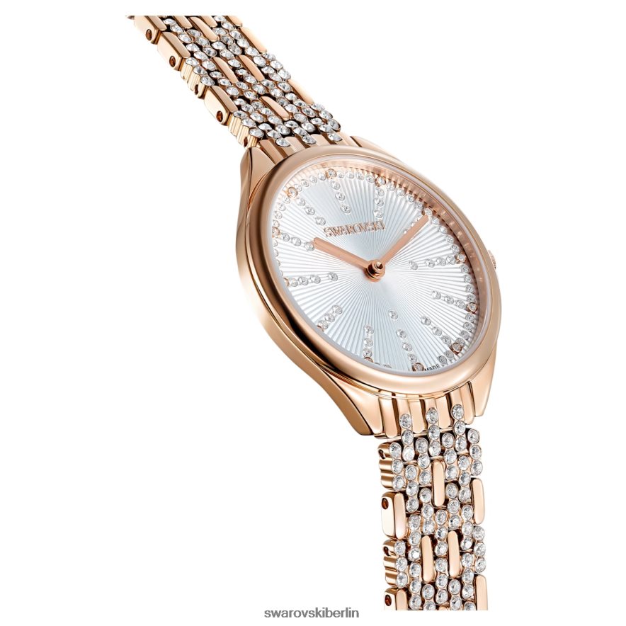 Swarovski Uhr anziehen Swiss Made, Pavé, Metallarmband, Roségoldton, roségoldfarbenes Finish Zubehör HLT4481169