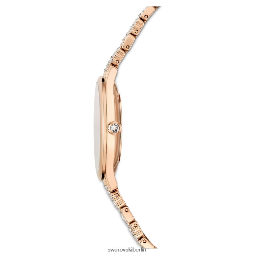 Swarovski Uhr anziehen Swiss Made, Pavé, Metallarmband, Roségoldton, roségoldfarbenes Finish Zubehör HLT4481169