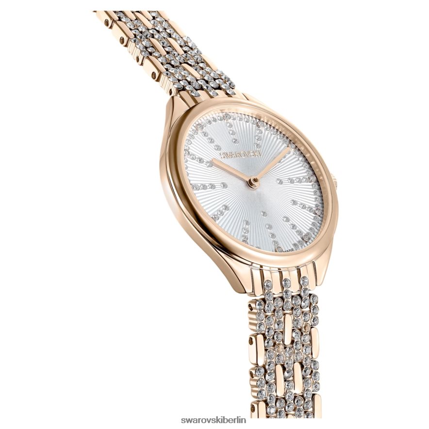 Swarovski Uhr anziehen Swiss Made, Pavé, Metallarmband, goldfarben, champagnergoldfarbenes Finish Zubehör HLT4481135