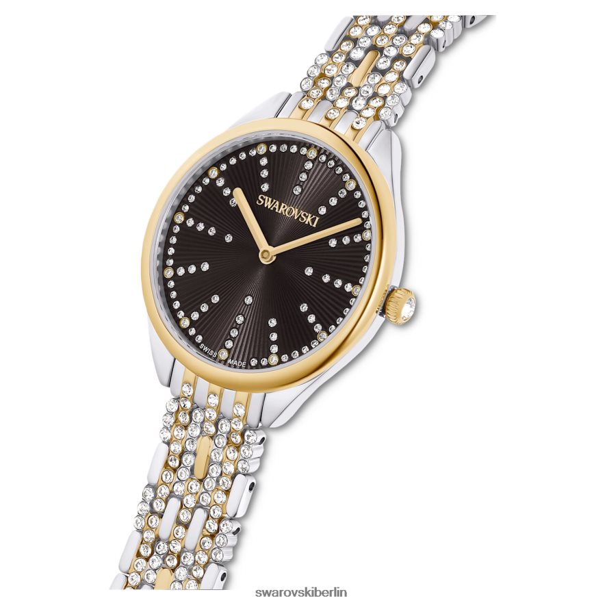 Swarovski Uhr anziehen Swiss Made, Pavé, Metallarmband, schwarz, gemischte Metalloberfläche Zubehör HLT4481137
