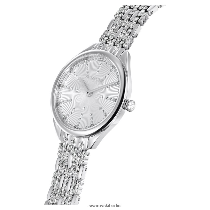 Swarovski Uhr anziehen Swiss Made, Pavé, Metallarmband, silberfarben, Edelstahl Zubehör HLT4481224
