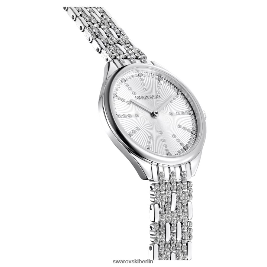 Swarovski Uhr anziehen Swiss Made, Pavé, Metallarmband, silberfarben, Edelstahl Zubehör HLT4481224