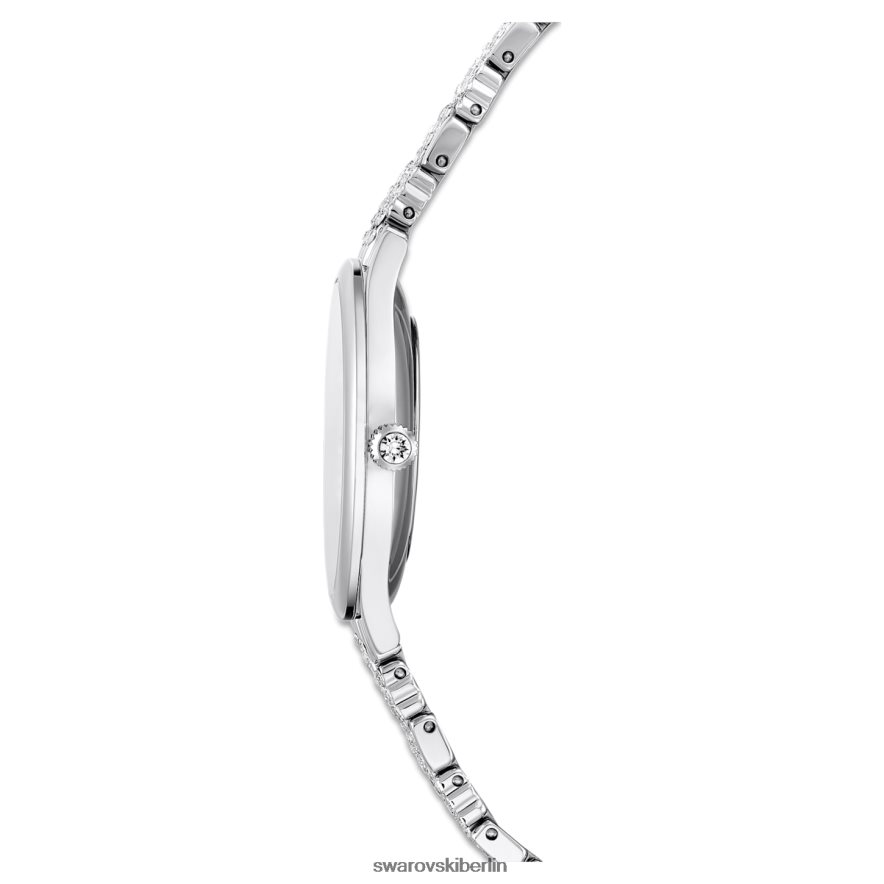 Swarovski Uhr anziehen Swiss Made, Pavé, Metallarmband, silberfarben, Edelstahl Zubehör HLT4481224
