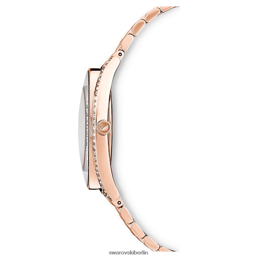 Swarovski Uhr mit kristalliner Aura In der Schweiz hergestellt, Metallarmband, roségoldfarben, roségoldfarbenes Finish Zubehör HLT4481172