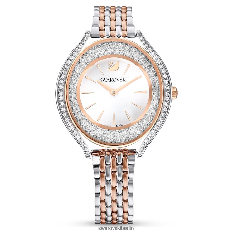 Swarovski Uhr mit kristalliner Aura Swiss Made, Metallarmband, Roségoldton, gemischte Metalloberfläche Zubehör HLT4481167