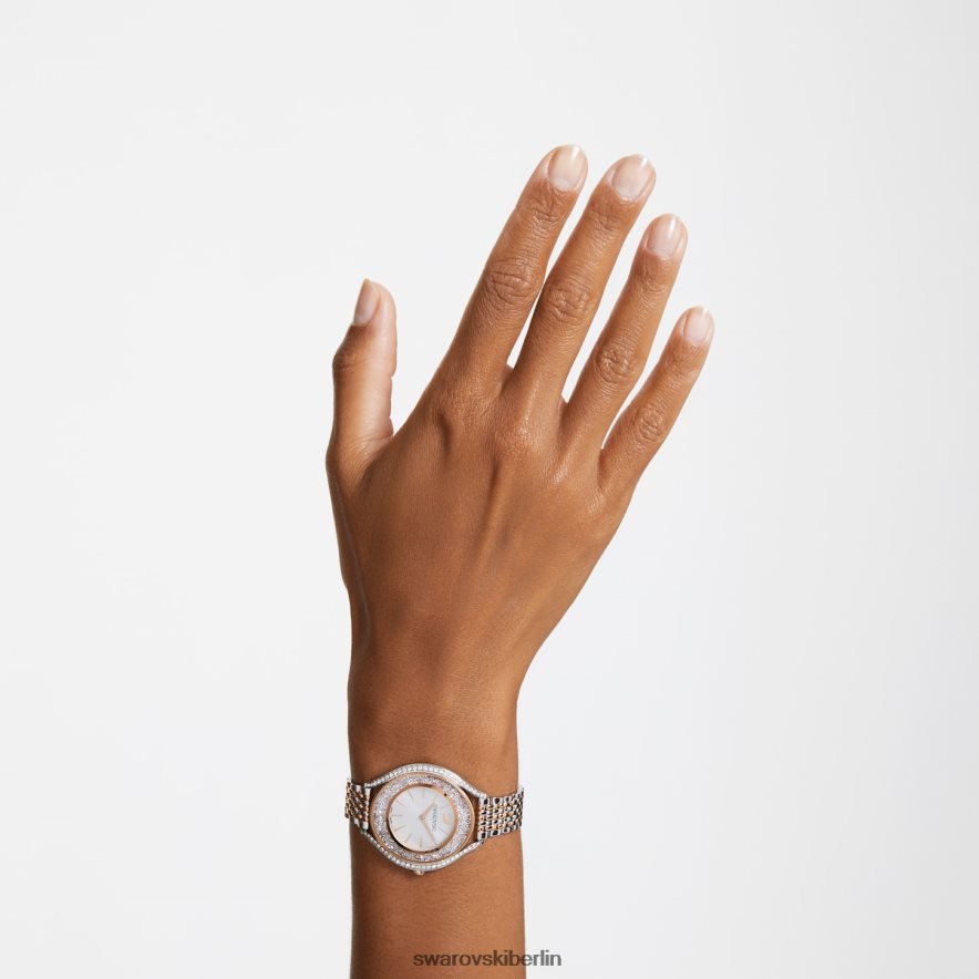 Swarovski Uhr mit kristalliner Aura Swiss Made, Metallarmband, Roségoldton, gemischte Metalloberfläche Zubehör HLT4481167