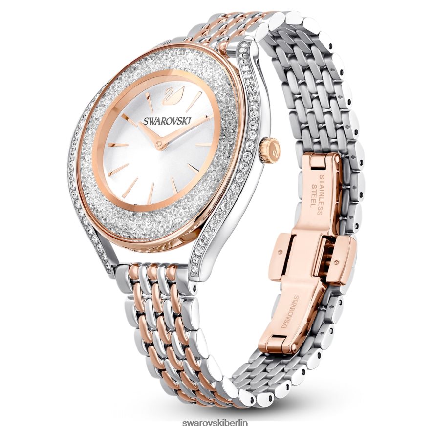 Swarovski Uhr mit kristalliner Aura Swiss Made, Metallarmband, Roségoldton, gemischte Metalloberfläche Zubehör HLT4481167