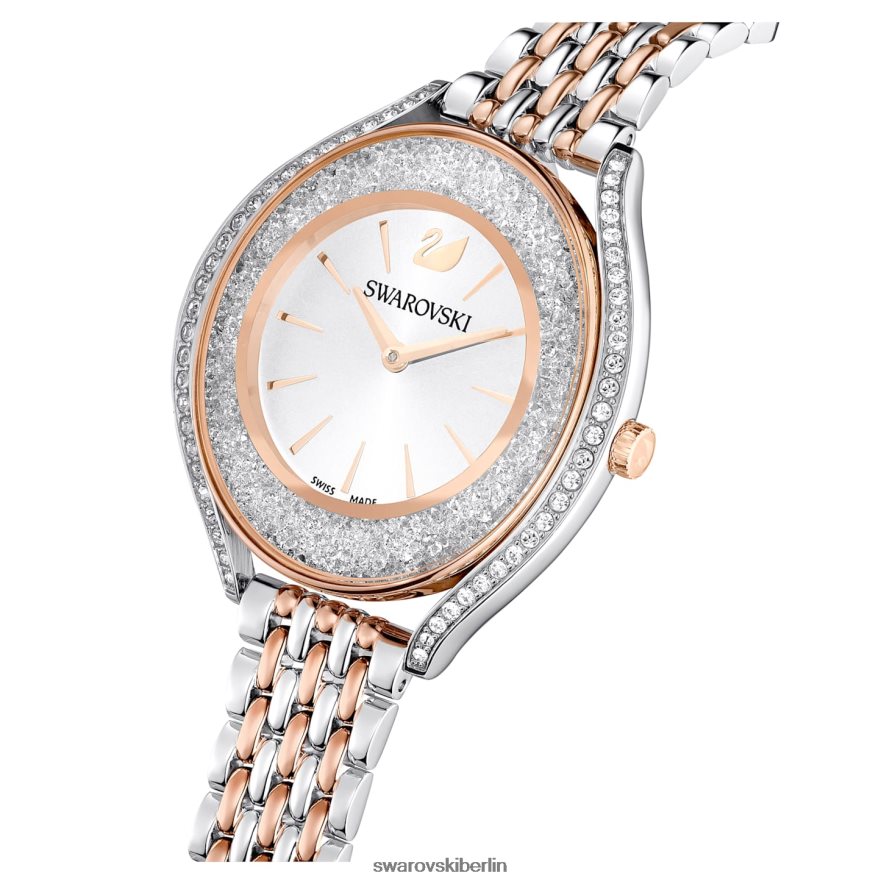Swarovski Uhr mit kristalliner Aura Swiss Made, Metallarmband, Roségoldton, gemischte Metalloberfläche Zubehör HLT4481167
