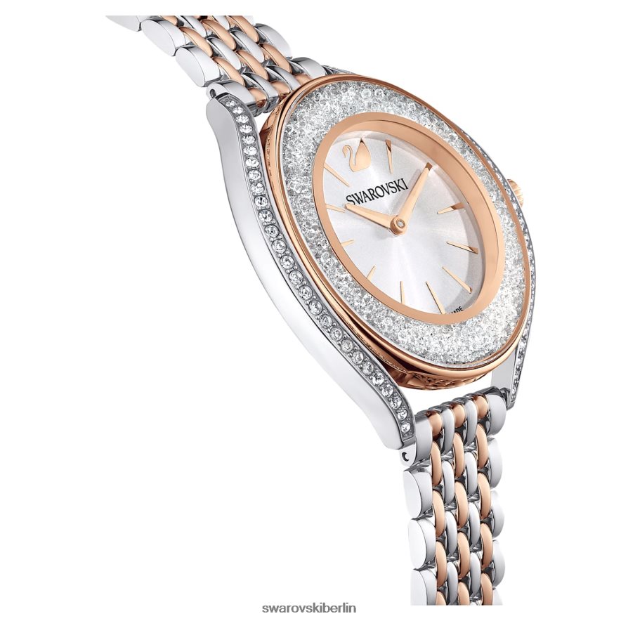 Swarovski Uhr mit kristalliner Aura Swiss Made, Metallarmband, Roségoldton, gemischte Metalloberfläche Zubehör HLT4481167