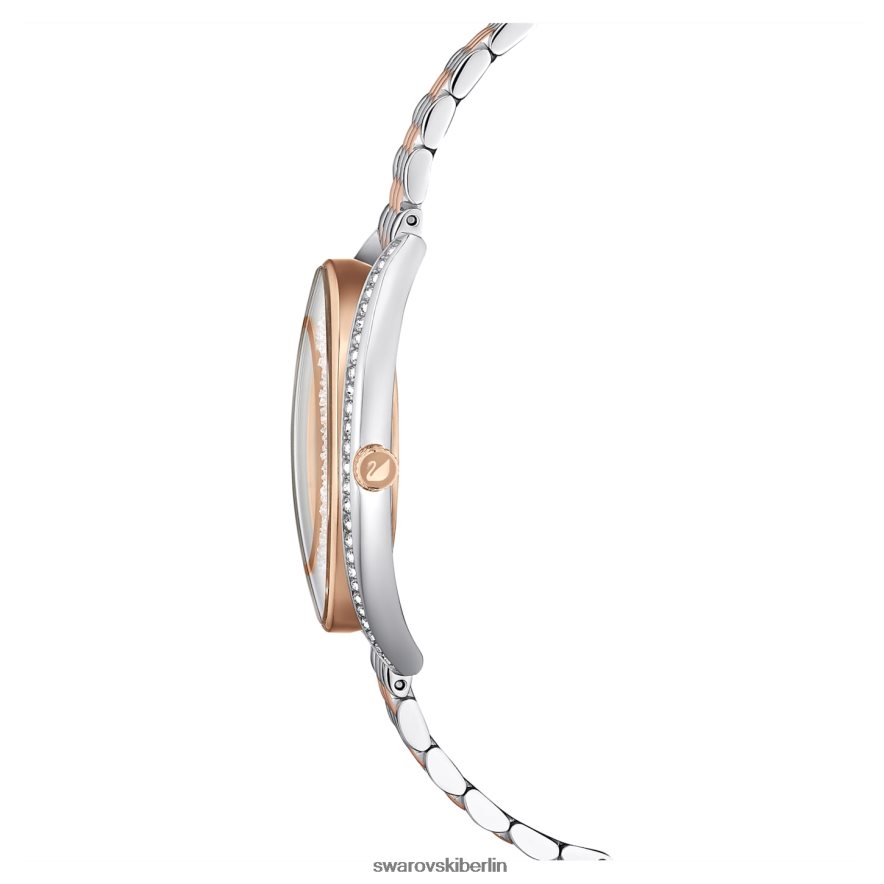 Swarovski Uhr mit kristalliner Aura Swiss Made, Metallarmband, Roségoldton, gemischte Metalloberfläche Zubehör HLT4481167
