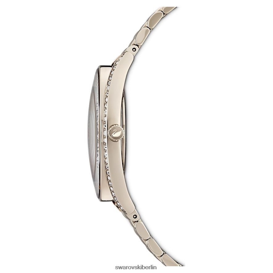 Swarovski Uhr mit kristalliner Aura Swiss Made, Metallarmband, goldfarben, champagnergoldfarbenes Finish Zubehör HLT4481138