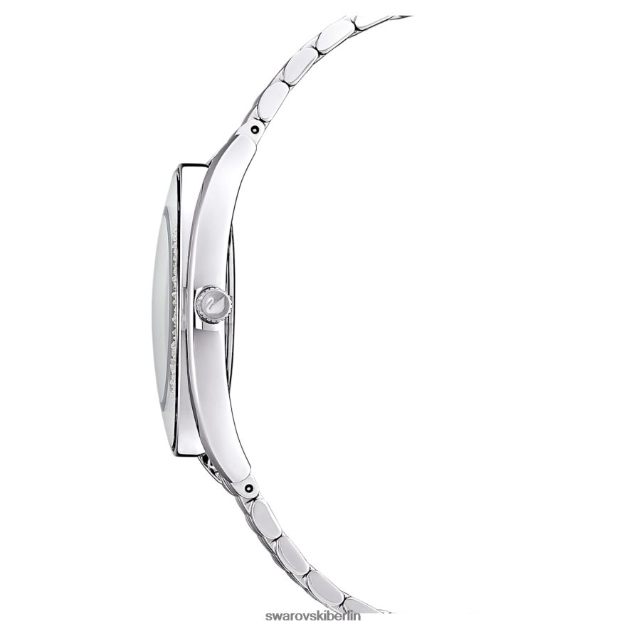 Swarovski Uhr mit kristalliner Aura Swiss Made, Metallarmband, silberfarben, Edelstahl Zubehör HLT4481235