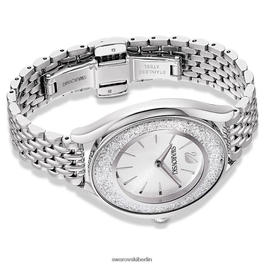 Swarovski Uhr mit kristalliner Aura Swiss Made, Metallarmband, silberfarben, Edelstahl Zubehör HLT4481235