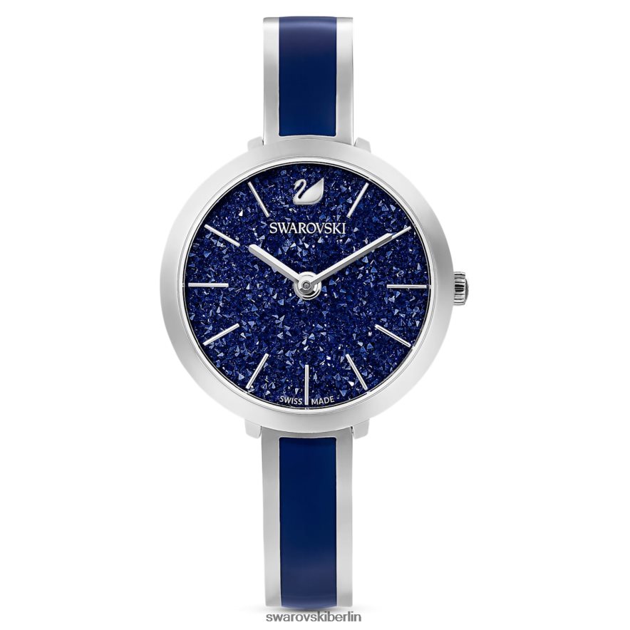 Swarovski Uhr mit kristalliner Freude Swiss Made, Metallarmband, blau, Edelstahl Zubehör HLT4481222