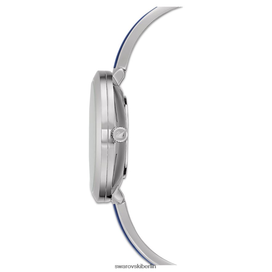 Swarovski Uhr mit kristalliner Freude Swiss Made, Metallarmband, blau, Edelstahl Zubehör HLT4481222