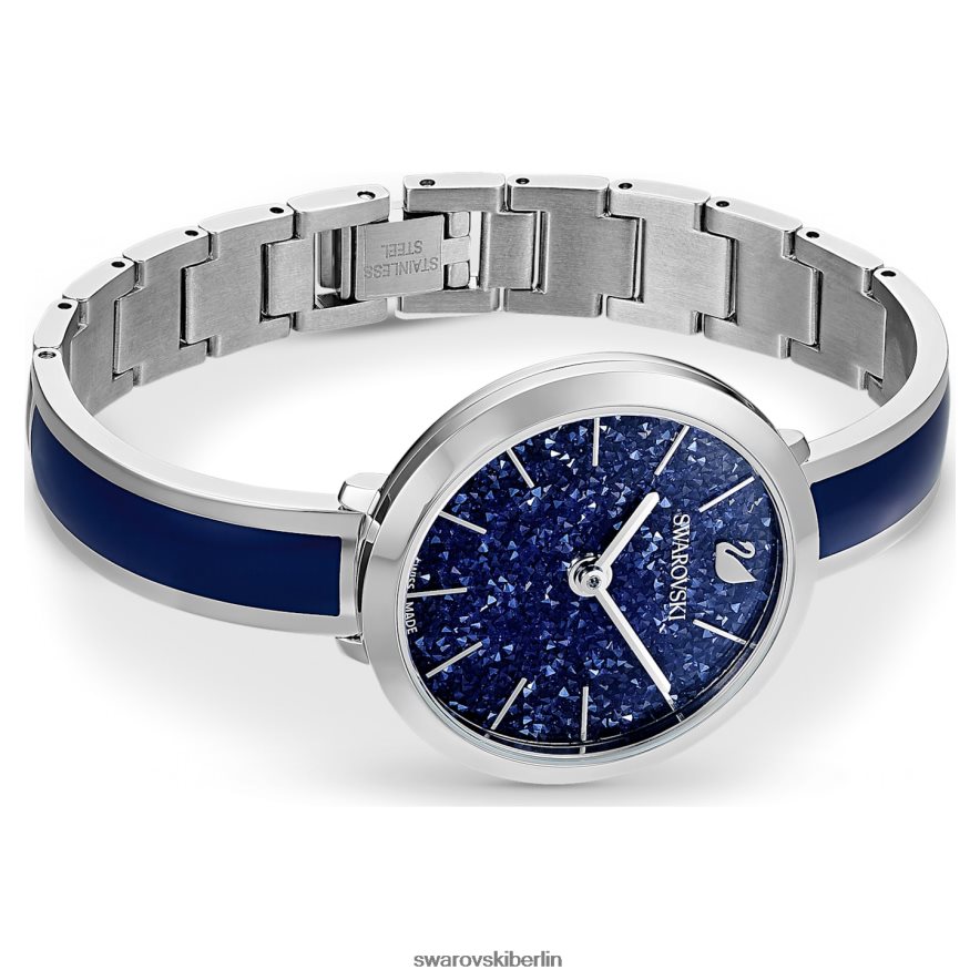 Swarovski Uhr mit kristalliner Freude Swiss Made, Metallarmband, blau, Edelstahl Zubehör HLT4481222