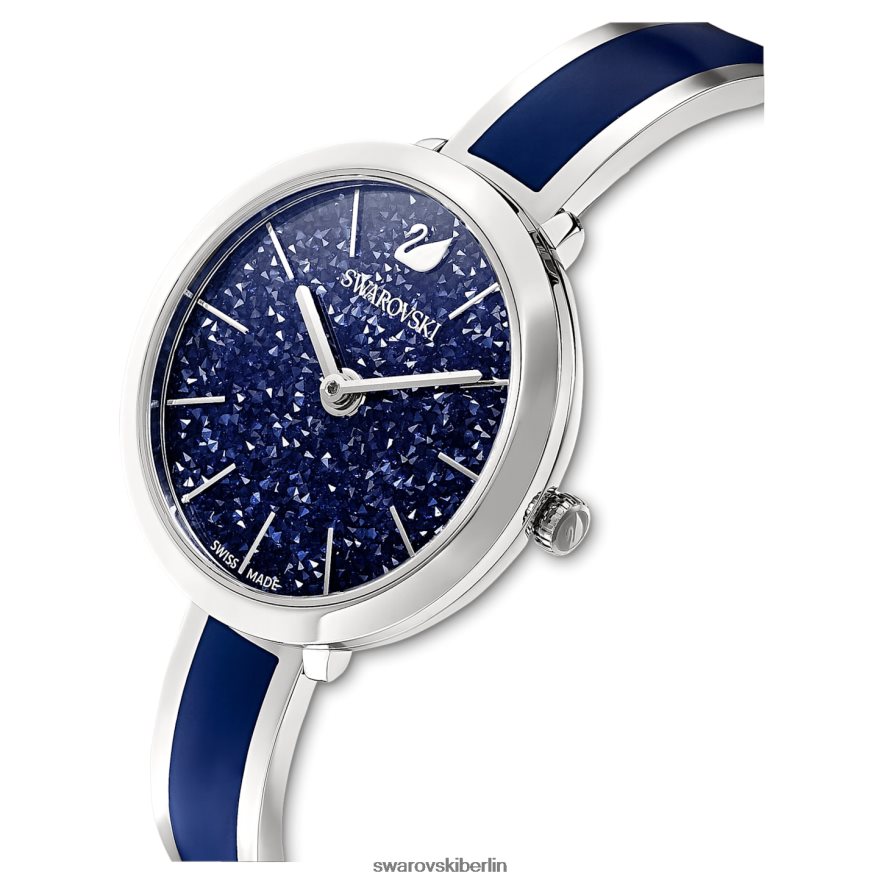 Swarovski Uhr mit kristalliner Freude Swiss Made, Metallarmband, blau, Edelstahl Zubehör HLT4481222