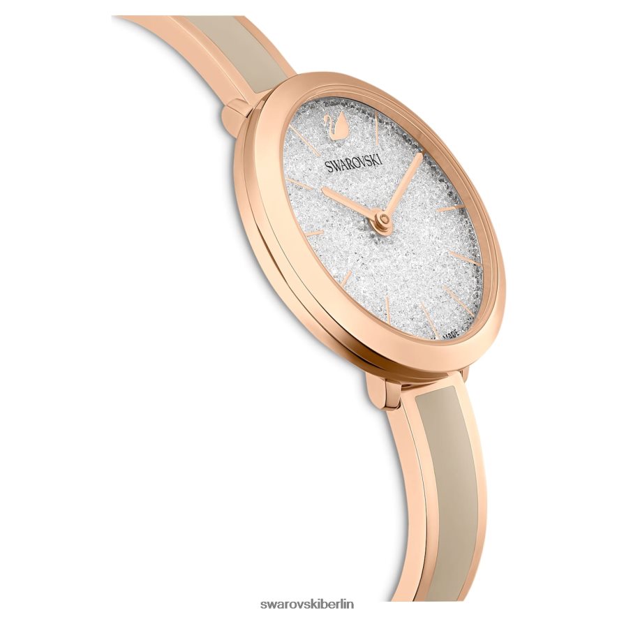 Swarovski Uhr mit kristalliner Freude Swiss Made, Metallarmband, grau, roségoldfarbenes Finish Zubehör HLT4481174