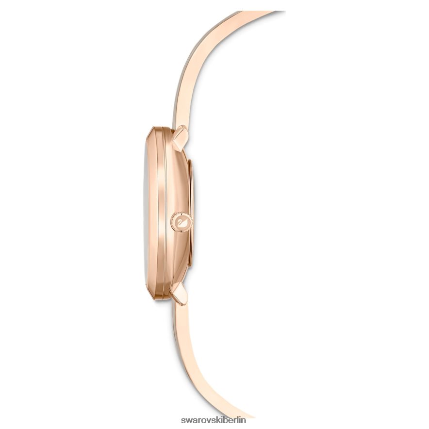 Swarovski Uhr mit kristalliner Freude Swiss Made, Metallarmband, grau, roségoldfarbenes Finish Zubehör HLT4481174