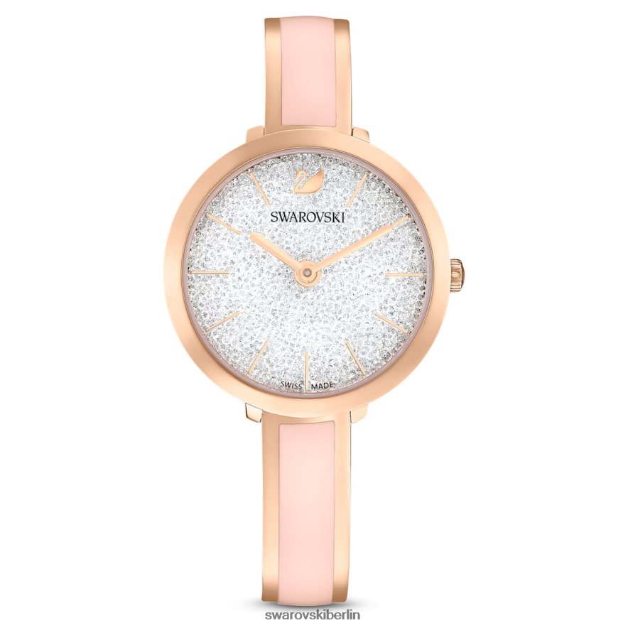 Swarovski Uhr mit kristalliner Freude Swiss Made, Metallarmband, rosa, roségoldfarbenes Finish Zubehör HLT4481189