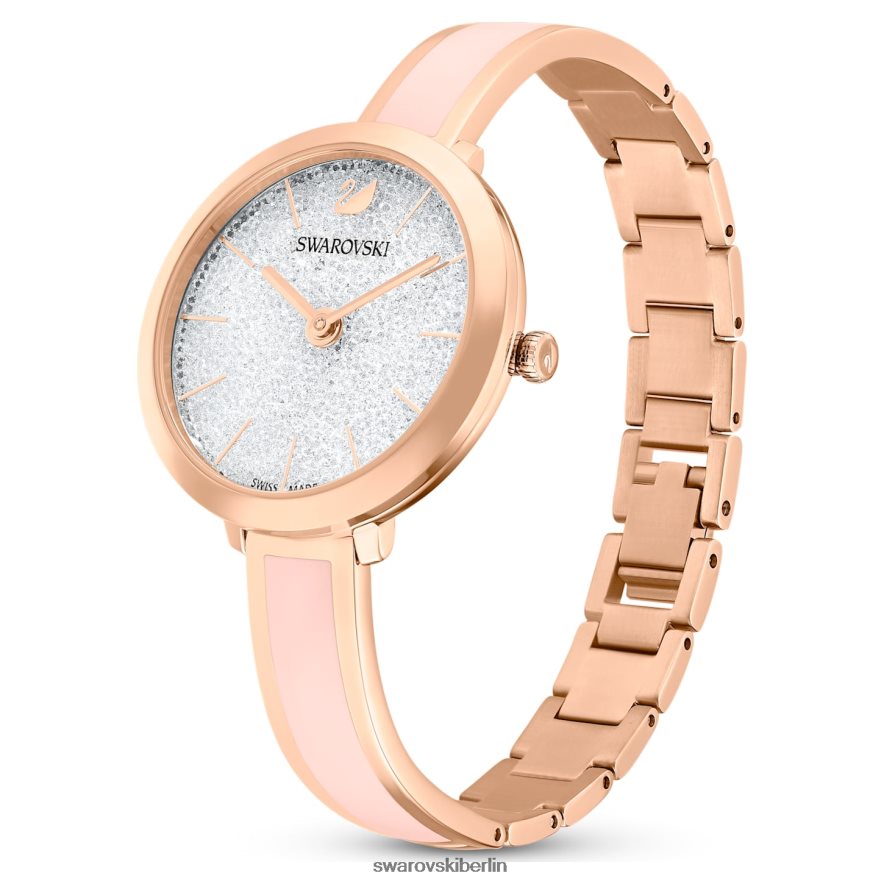 Swarovski Uhr mit kristalliner Freude Swiss Made, Metallarmband, rosa, roségoldfarbenes Finish Zubehör HLT4481189