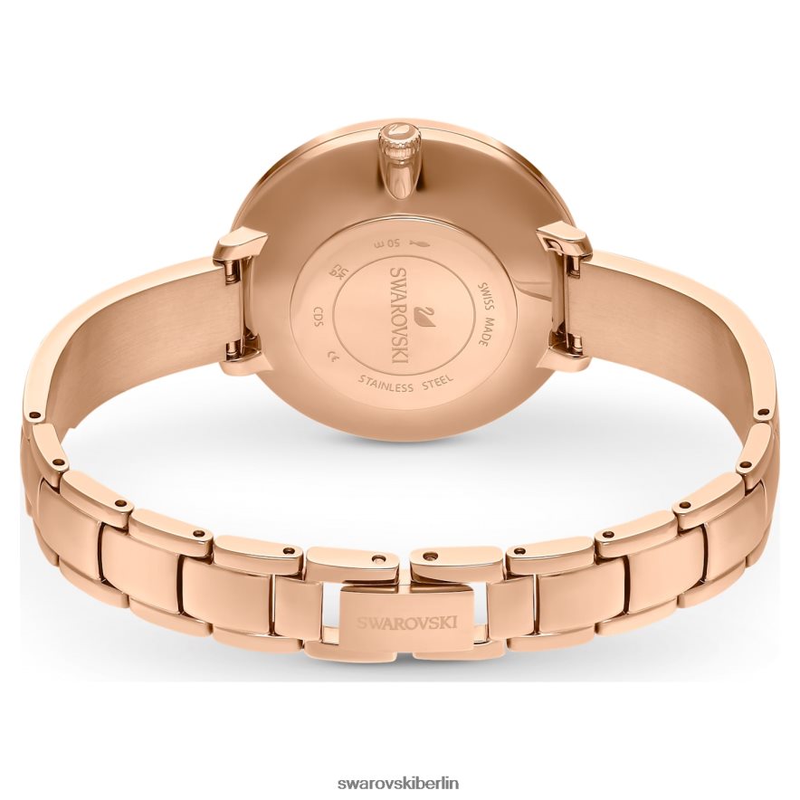 Swarovski Uhr mit kristalliner Freude Swiss Made, Metallarmband, rosa, roségoldfarbenes Finish Zubehör HLT4481189