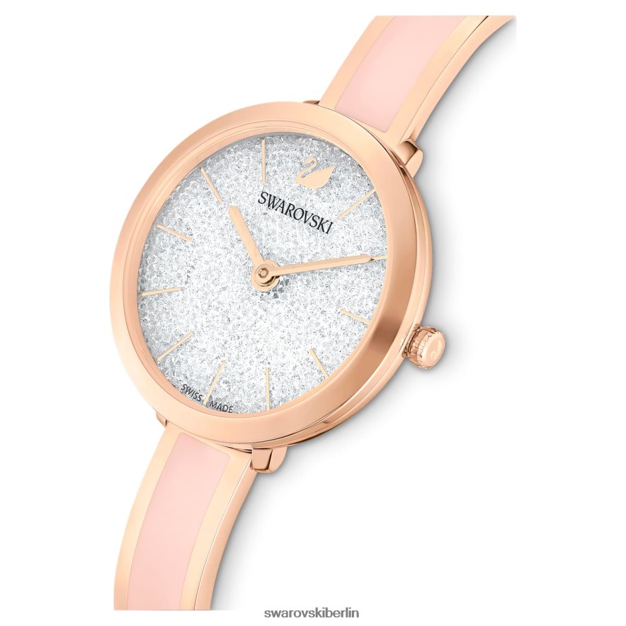 Swarovski Uhr mit kristalliner Freude Swiss Made, Metallarmband, rosa, roségoldfarbenes Finish Zubehör HLT4481189