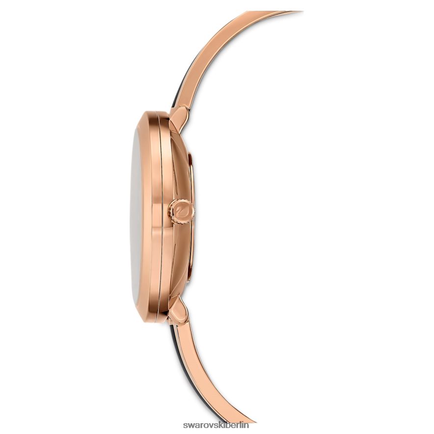 Swarovski Uhr mit kristalliner Freude Swiss Made, Metallarmband, schwarz, roségoldfarbenes Finish Zubehör HLT4481166