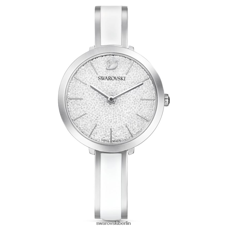 Swarovski Uhr mit kristalliner Freude Swiss Made, Metallarmband, weiß, Edelstahl Zubehör HLT4481228