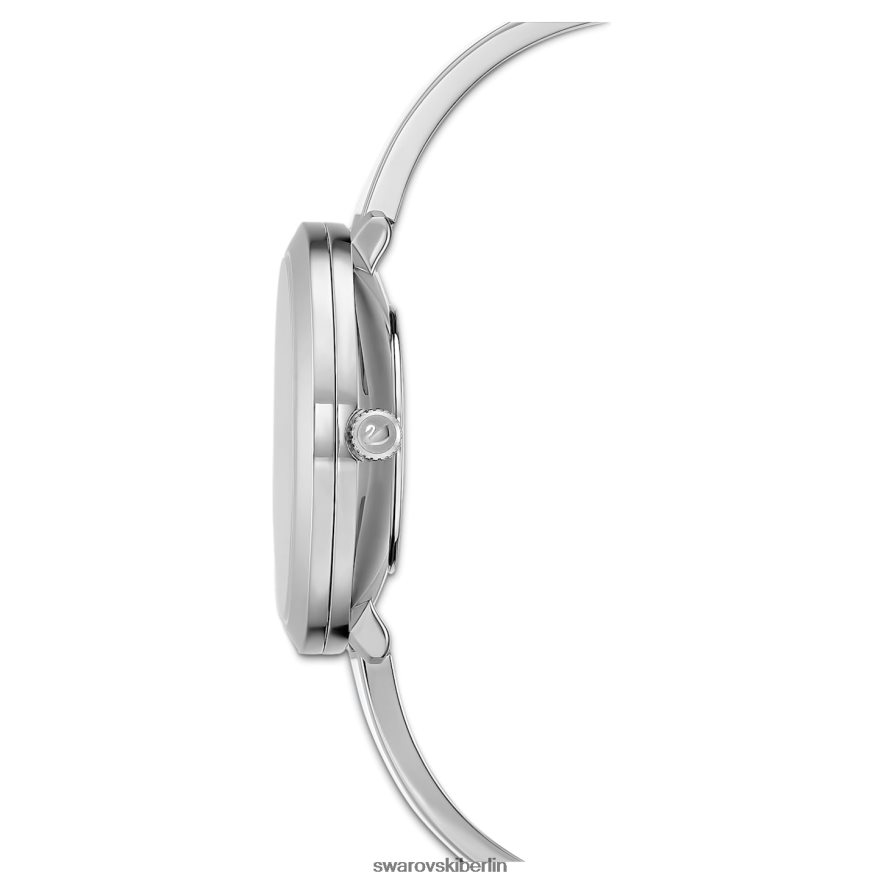 Swarovski Uhr mit kristalliner Freude Swiss Made, Metallarmband, weiß, Edelstahl Zubehör HLT4481228