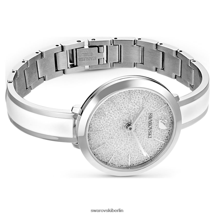 Swarovski Uhr mit kristalliner Freude Swiss Made, Metallarmband, weiß, Edelstahl Zubehör HLT4481228
