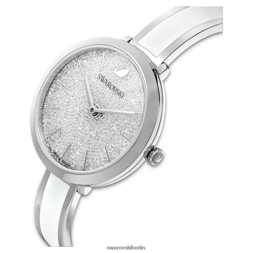 Swarovski Uhr mit kristalliner Freude Swiss Made, Metallarmband, weiß, Edelstahl Zubehör HLT4481228