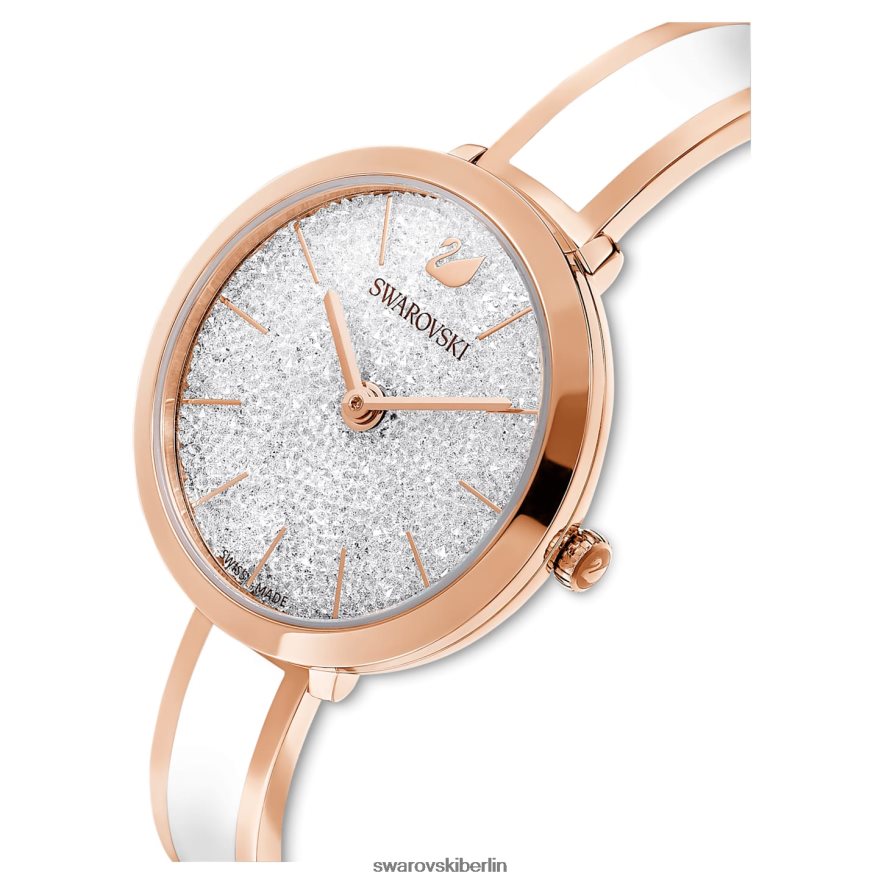 Swarovski Uhr mit kristalliner Freude Swiss Made, Metallarmband, weiß, roségoldfarbenes Finish Zubehör HLT4481188