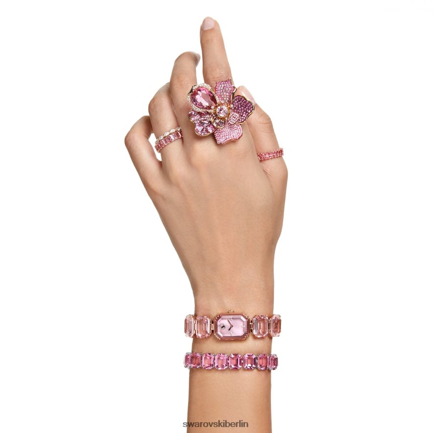 Swarovski betrachten Armband im Achteckschliff, rosa, roségoldfarbenes Finish Zubehör HLT4481200