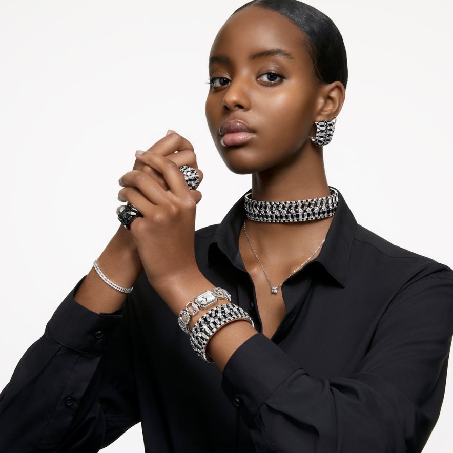 Swarovski betrachten Armband im Achteckschliff, weiß, Edelstahl Zubehör HLT4481225