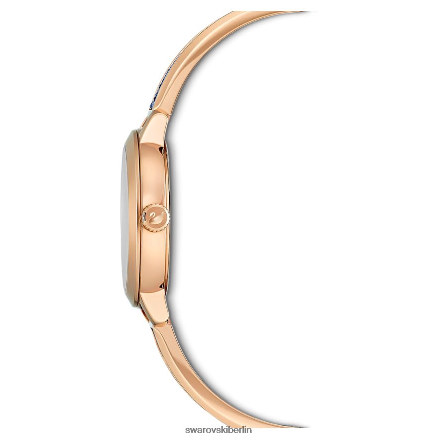Swarovski kosmische Rockuhr Swiss Made, Metallarmband, blaues, roségoldfarbenes Finish Zubehör HLT4481154