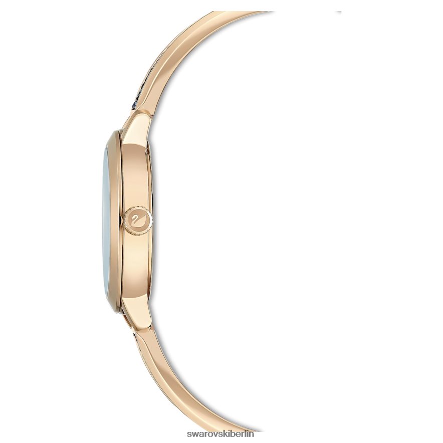 Swarovski kosmische Rockuhr Swiss Made, Metallarmband, grau, champagnergoldfarbenes Finish Zubehör HLT4481139