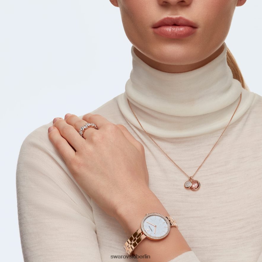Swarovski kosmopolitische Uhr In der Schweiz hergestellt, Metallarmband, roségoldfarben, roségoldfarbenes Finish Zubehör HLT4481180