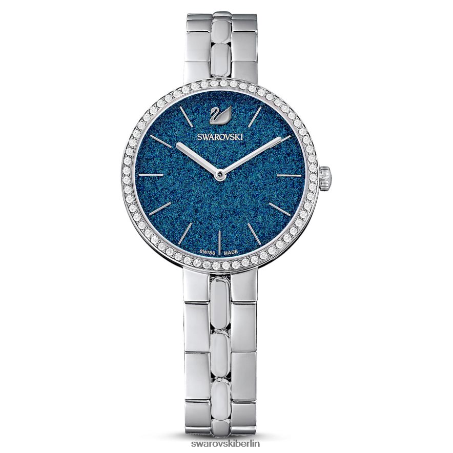 Swarovski kosmopolitische Uhr Swiss Made, Metallarmband, blau, Edelstahl Zubehör HLT4481233
