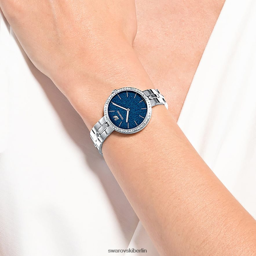 Swarovski kosmopolitische Uhr Swiss Made, Metallarmband, blau, Edelstahl Zubehör HLT4481233