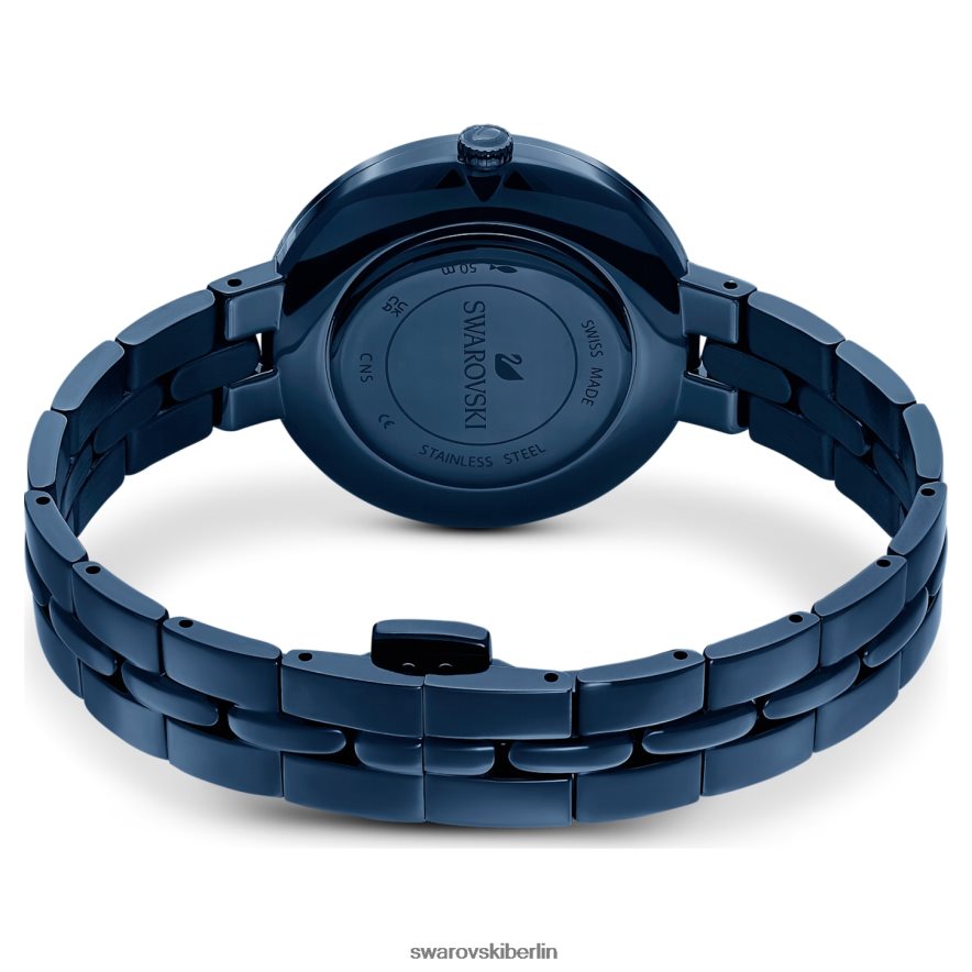 Swarovski kosmopolitische Uhr Swiss Made, Metallarmband, blau, blaues Finish Zubehör HLT4481237