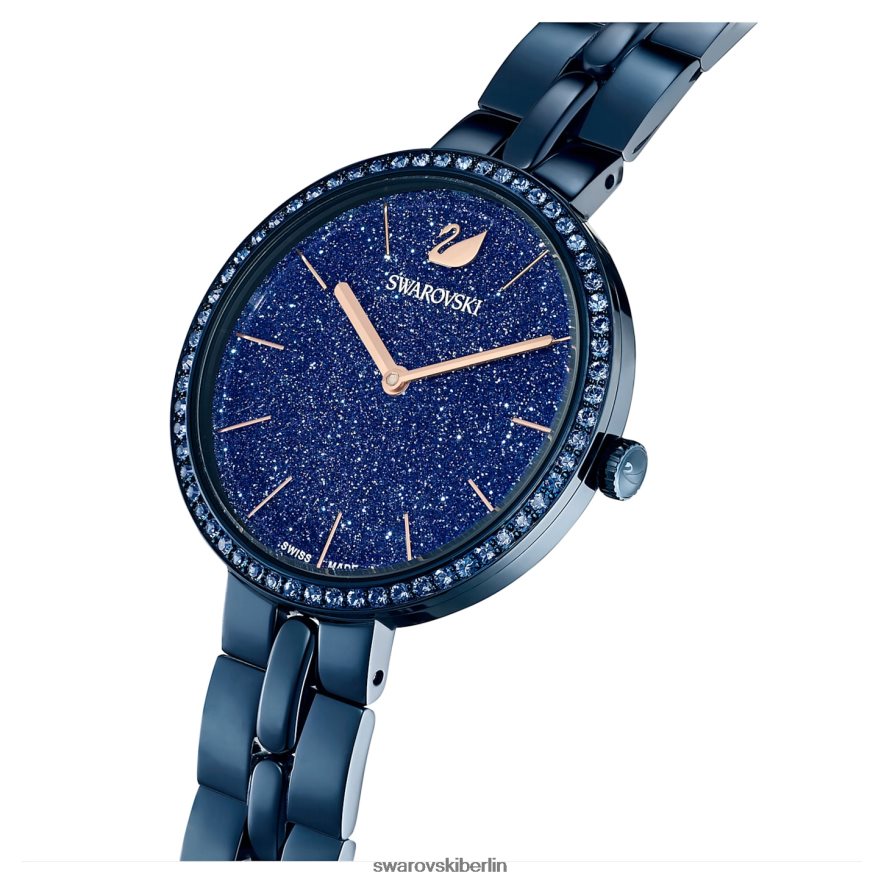 Swarovski kosmopolitische Uhr Swiss Made, Metallarmband, blau, blaues Finish Zubehör HLT4481237