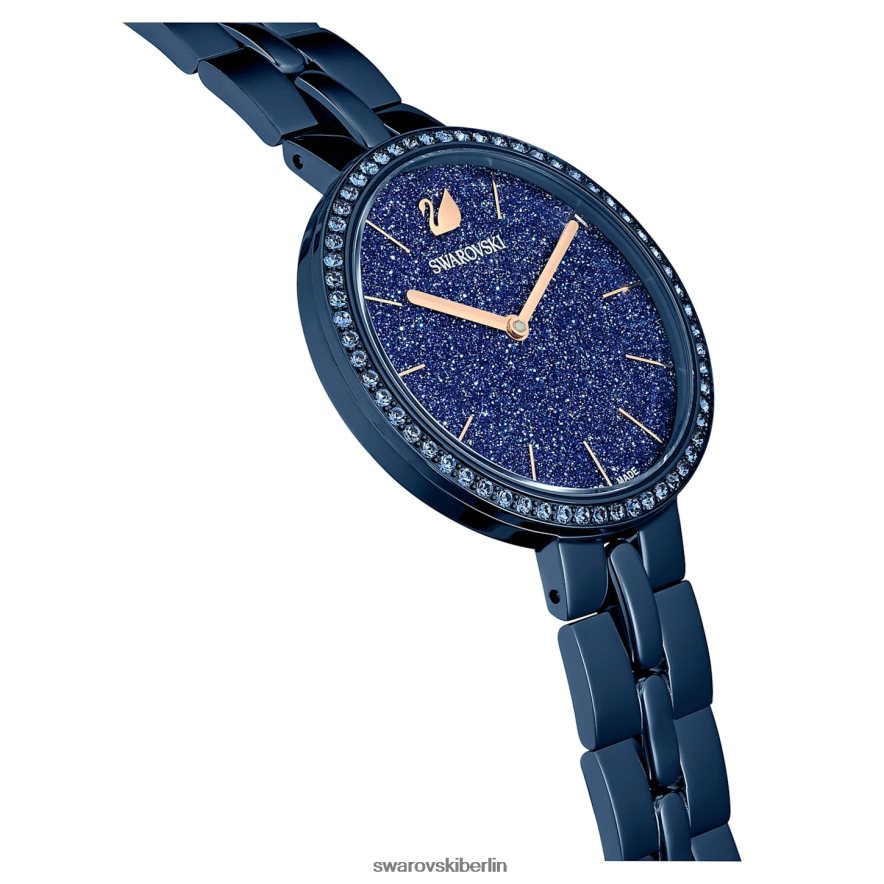 Swarovski kosmopolitische Uhr Swiss Made, Metallarmband, blau, blaues Finish Zubehör HLT4481237