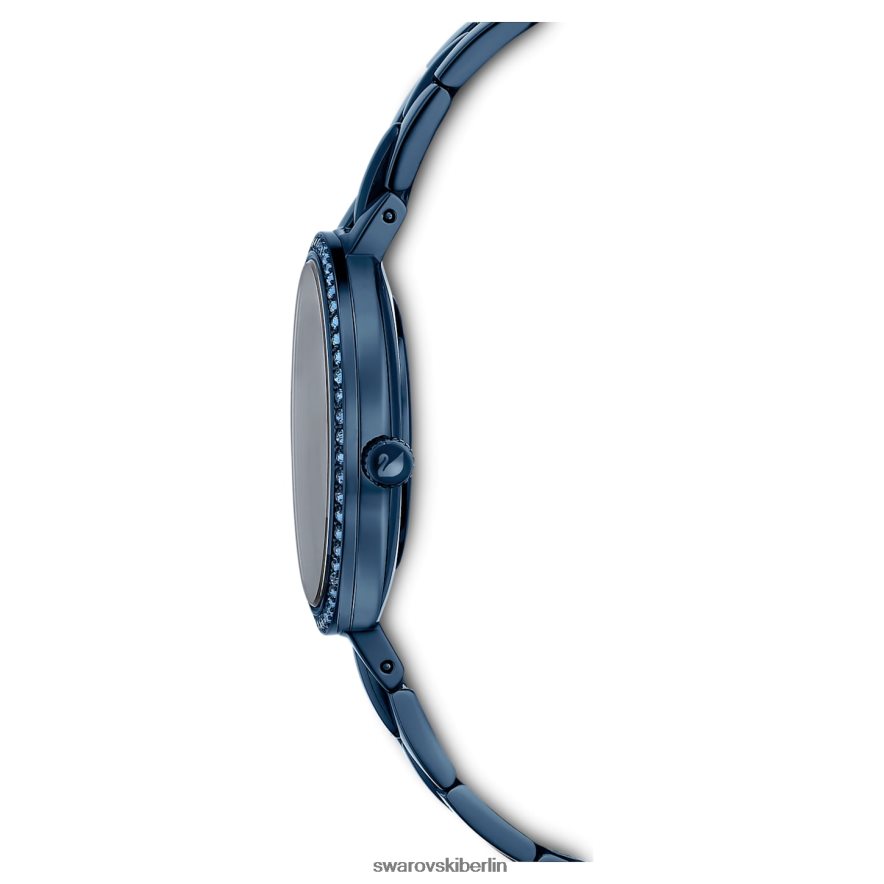 Swarovski kosmopolitische Uhr Swiss Made, Metallarmband, blau, blaues Finish Zubehör HLT4481237